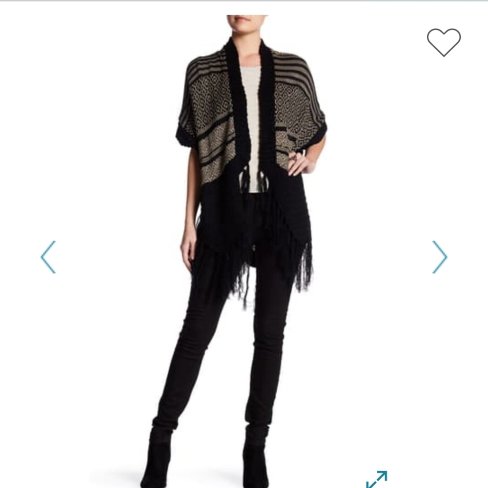 Vertigo Print Fringe Kimono Cardigan #007 - Picture 6 of 6